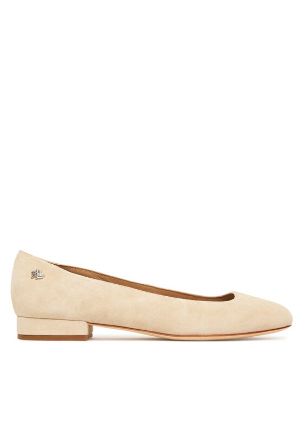 Lauren Ralph Lauren - LAUREN RALPH LAUREN Baleriny Emellie 802974358001 Beżowy. Kolor: beżowy. Materiał: skóra, zamsz