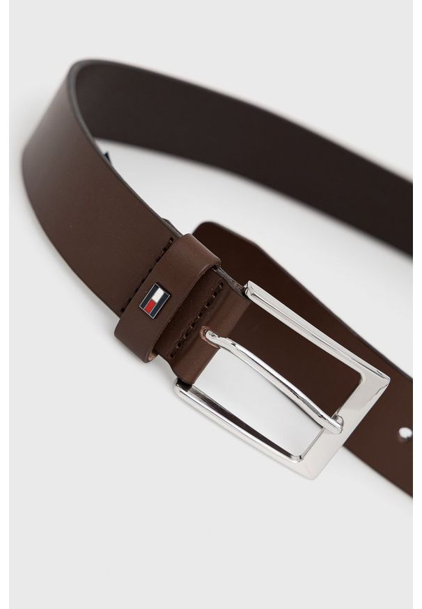 TOMMY HILFIGER - Tommy Hilfiger pasek skórzany LAYTON 3.5 męski kolor brązowy. Kolor: brązowy. Materiał: skóra