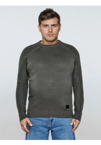 Big-Star - Sweter męski ciemnoszary Najn 905. Kolor: szary. Materiał: materiał, tkanina, skóra. Wzór: ze splotem. Styl: elegancki #5