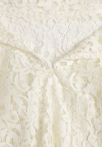 Renee - Beżowa Koronkowa Bluzka Wiskozowa z Bawełną Ozdobiona Wiązaniem Diomopis. Kolor: beżowy. Materiał: wiskoza, bawełna, koronka. Wzór: aplikacja #4