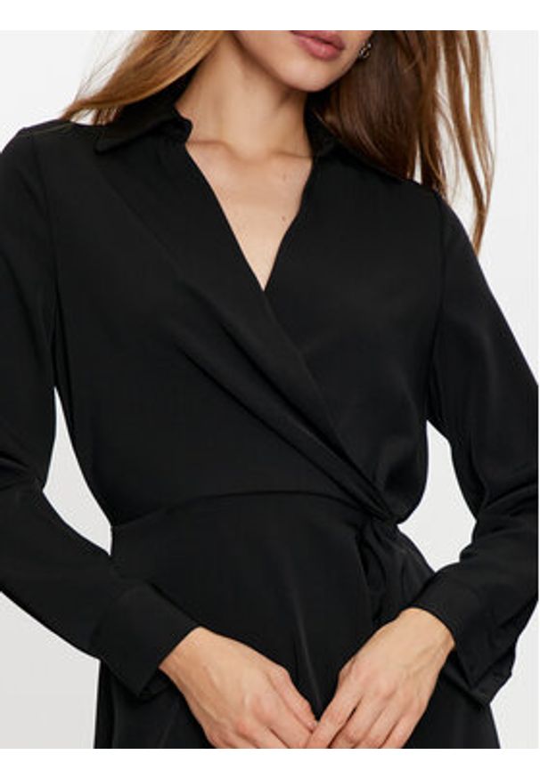 Haveone Sukienka codzienna AFS-M062 Czarny Regular Fit. Okazja: na co dzień. Kolor: czarny. Materiał: syntetyk. Typ sukienki: proste. Styl: casual