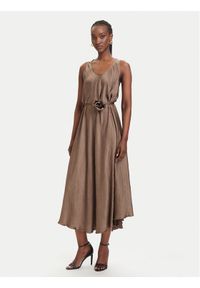 Marella Sukienka letnia Alcool 2613221015 Beżowy Regular Fit. Kolor: beżowy. Materiał: acetat. Sezon: lato #1