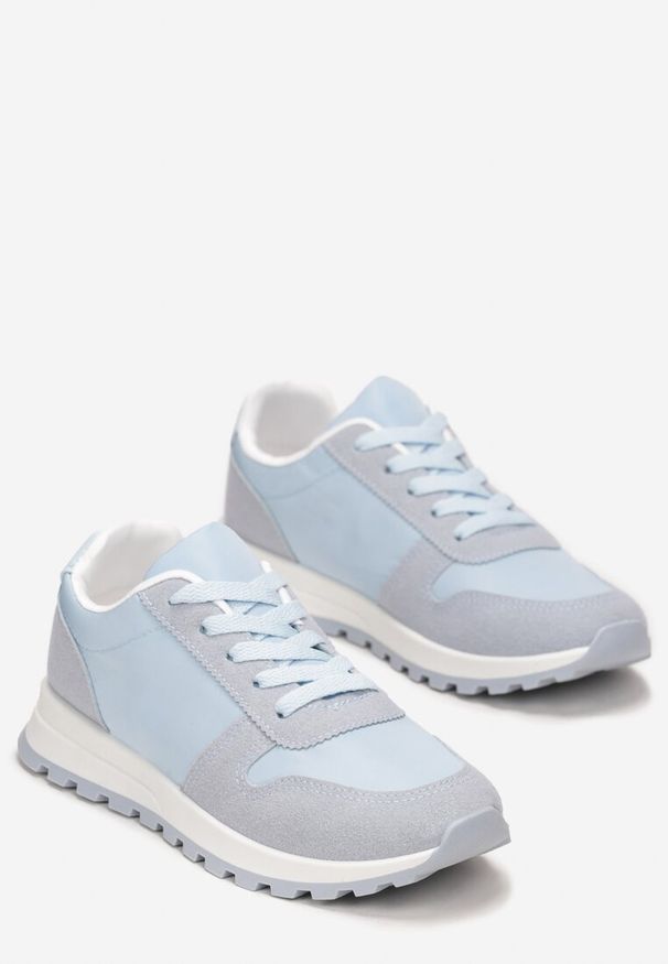 Born2be - Niebieskie Sneakersy na Płaskiej Podeszwie z Bieżnikiem Ahmani. Wysokość cholewki: przed kostkę. Kolor: niebieski. Materiał: materiał. Szerokość cholewki: normalna. Sezon: lato, wiosna. Obcas: na płaskiej podeszwie