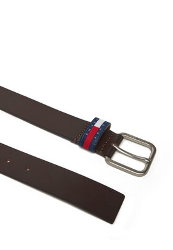 Tommy Jeans Pasek Męski Ryan 3.5 AM0AM13415 Brązowy. Kolor: brązowy. Materiał: skóra