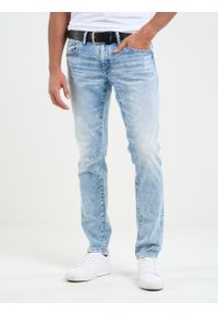 Big-Star - Jeansy męskie marmurkowe jasnoniebieskie Jeffray 245. Stan: obniżony. Kolor: niebieski. Styl: klasyczny