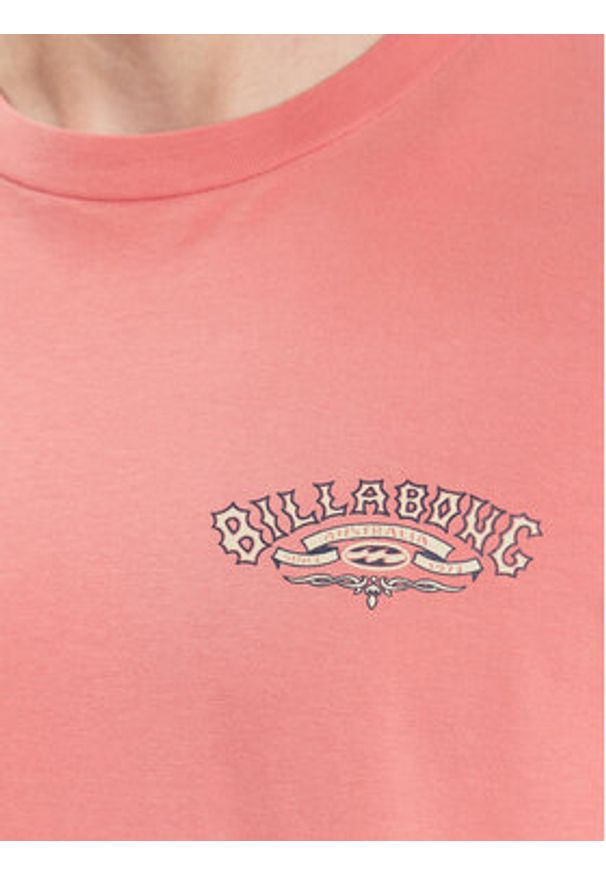 Billabong T-Shirt Arch Wave ABYZT01707 Koralowy Regular Fit. Kolor: pomarańczowy. Materiał: bawełna