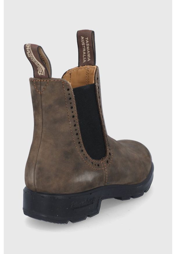 Blundstone Sztyblety skórzane 1351 damskie kolor brązowy na płaskim obcasie. Nosek buta: okrągły. Kolor: brązowy. Materiał: skóra. Obcas: na obcasie. Wysokość obcasa: średni, niski