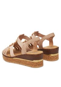 Rieker Sandały CEO-63778-31 Beżowy. Kolor: beżowy. Materiał: materiał #7
