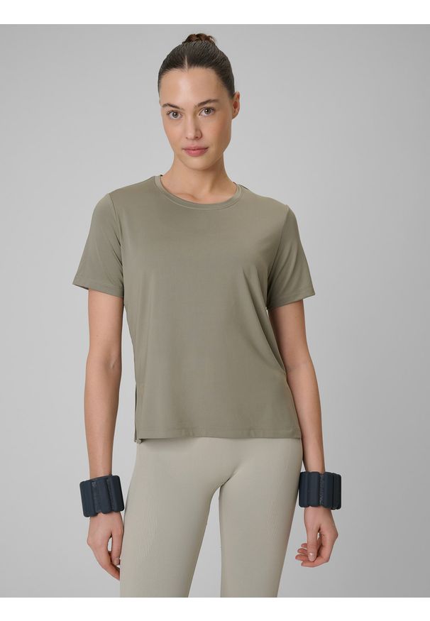 4f - 4F Koszulka treningowa loose szybkoschnąca damska - zielona L. Kolor: zielony. Sport: fitness