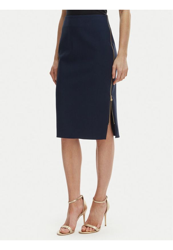Rinascimento Spódnica ołówkowa CFC0127985003 Granatowy Slim Fit. Kolor: niebieski. Materiał: syntetyk