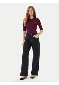 TwinSet - TWINSET Sweter 252TP3240 Bordowy Regular Fit. Kolor: czerwony. Materiał: wiskoza #5