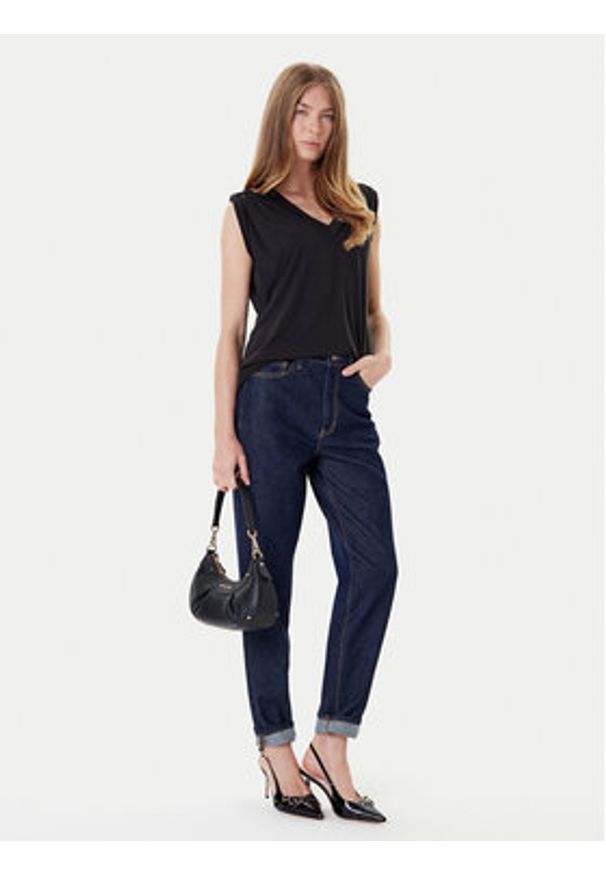 Guess Bluzka W5YP52 KCYW2 Czarny Regular Fit. Kolor: czarny. Materiał: syntetyk