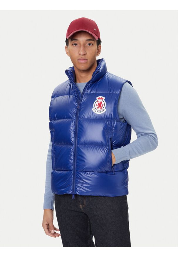 TOMMY HILFIGER - Tommy Hilfiger Kamizelka MW0MW41514 Niebieski Regular Fit. Kolor: niebieski. Materiał: syntetyk