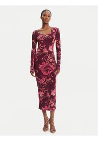 Versace Jeans Couture Sukienka codzienna 79HAO920 JS500 Bordowy Slim Fit. Okazja: na co dzień. Kolor: czerwony. Materiał: wiskoza. Typ sukienki: proste. Styl: casual