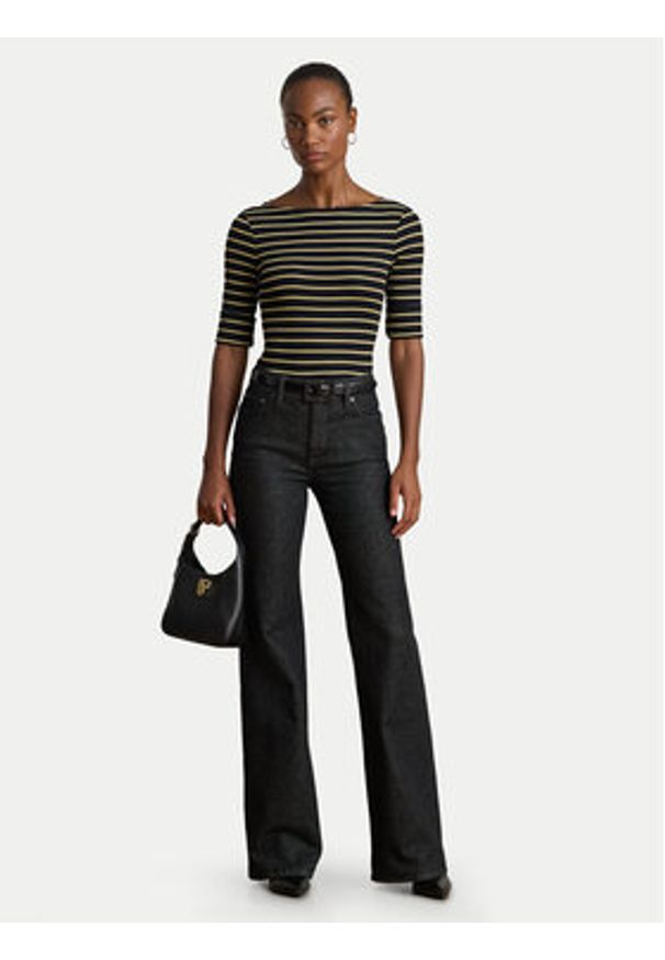 Lauren Ralph Lauren - LAUREN RALPH LAUREN Bluzka 200980044002 Czarny Slim Fit. Kolor: czarny. Materiał: bawełna