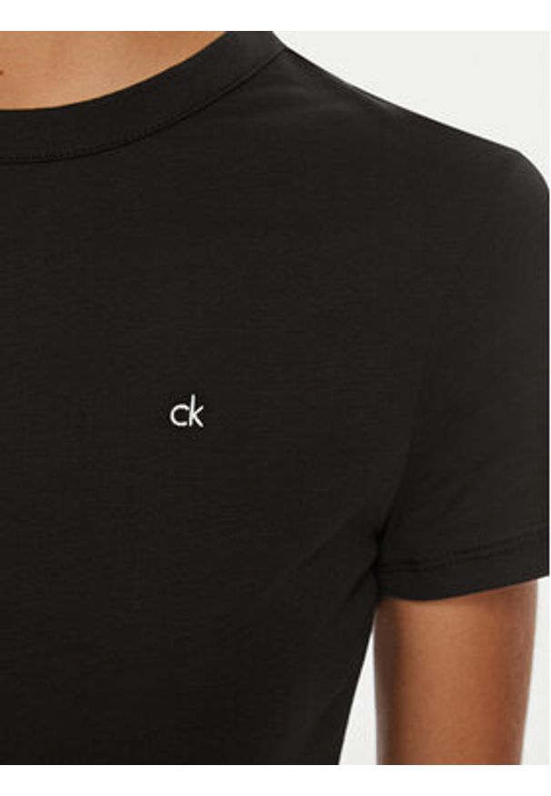 Calvin Klein T-Shirt Emb Graphic K20K208061 Czarny Slim Fit. Kolor: czarny. Materiał: bawełna