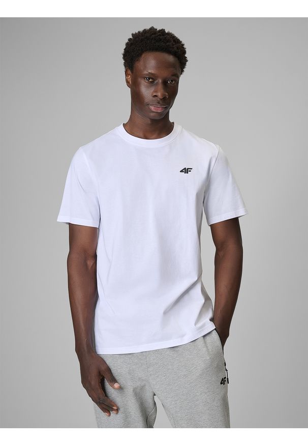 4f - 4F T-shirt regular gładki męski (3-pack) - biały L. Okazja: na co dzień. Kolor: biały. Materiał: bawełna, jeans, materiał. Wzór: gładki. Styl: casual, klasyczny