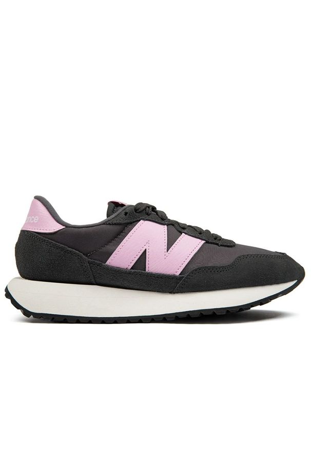 Buty New Balance WS237YA - czarne. Kolor: czarny. Materiał: guma, skóra, syntetyk, materiał, zamsz. Szerokość cholewki: normalna. Wzór: aplikacja