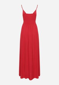 Born2be - Bordowa Sukienka Cadole. Kolor: czerwony. Materiał: bawełna. Długość rękawa: na ramiączkach. Typ sukienki: kopertowe. Styl: wakacyjny. Długość: maxi #5