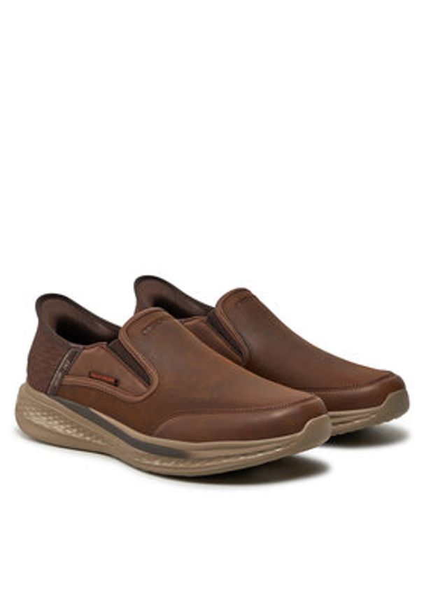 skechers - Skechers Półbuty Slade 205237 Brązowy. Kolor: brązowy. Materiał: skóra