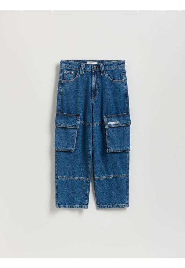 Reserved - Jeansy baggy - niebieski. Kolor: niebieski
