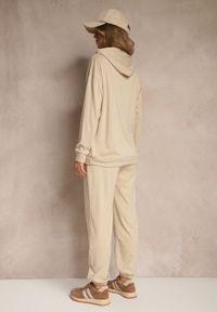Renee - Beżowy Komplet Dresowy Spodnie i Bluza z Kapturem i Kangurową Kieszenią Lotilea. Kolor: beżowy. Materiał: dresówka #5