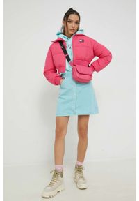 Tommy Jeans kurtka damska kolor różowy zimowa. Kolor: różowy. Materiał: puch, poliamid. Sezon: zima #2