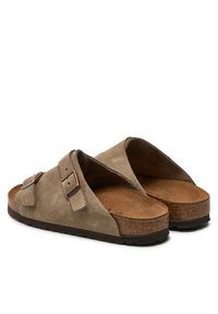 Birkenstock Klapki Zürich 50463 Brązowy. Kolor: brązowy. Materiał: skóra