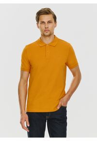 Pako Lorente - PAKO LORENTE – Gładki t-shirt polo w pomarańczowym kolorze. Okazja: na co dzień. Typ kołnierza: polo. Kolor: pomarańczowy. Materiał: bawełna. Wzór: gładki. Styl: casual #8