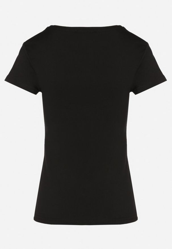 Born2be - Czarny T-shirt Bawełniany z Nadrukiem Dreadia. Okazja: na co dzień. Kolor: czarny. Materiał: bawełna. Wzór: nadruk. Styl: casual