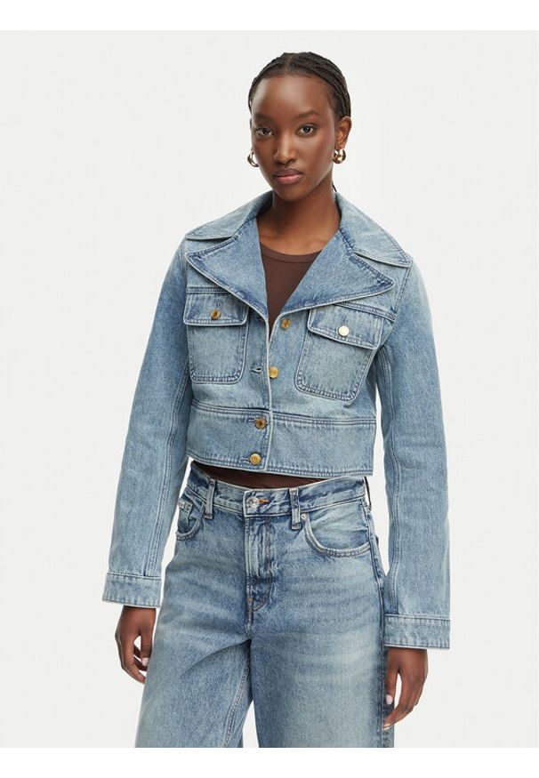 MICHAEL Michael Kors Kurtka jeansowa MS610DYLAA Niebieski Regular Fit. Kolor: niebieski. Materiał: bawełna