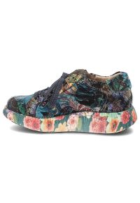 Wielobarwne Sneakersy Laura Vita Skórzane Obuwie Damskie. Okazja: na co dzień. Zapięcie: sznurówki. Materiał: skóra. Szerokość cholewki: normalna. Wzór: kwiaty, aplikacja. Styl: casual #3