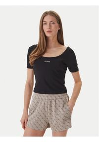 Guess T-Shirt V6GP04 K2969 Czarny Slim Fit. Kolor: czarny. Materiał: lyocell #1