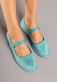 Born2be - Zielone Balerinki Espadryle z Paskiem Ozdobione Przeszyciami Firaniere. Okazja: na co dzień. Zapięcie: pasek. Kolor: zielony. Wzór: aplikacja. Sezon: lato. Styl: casual #6