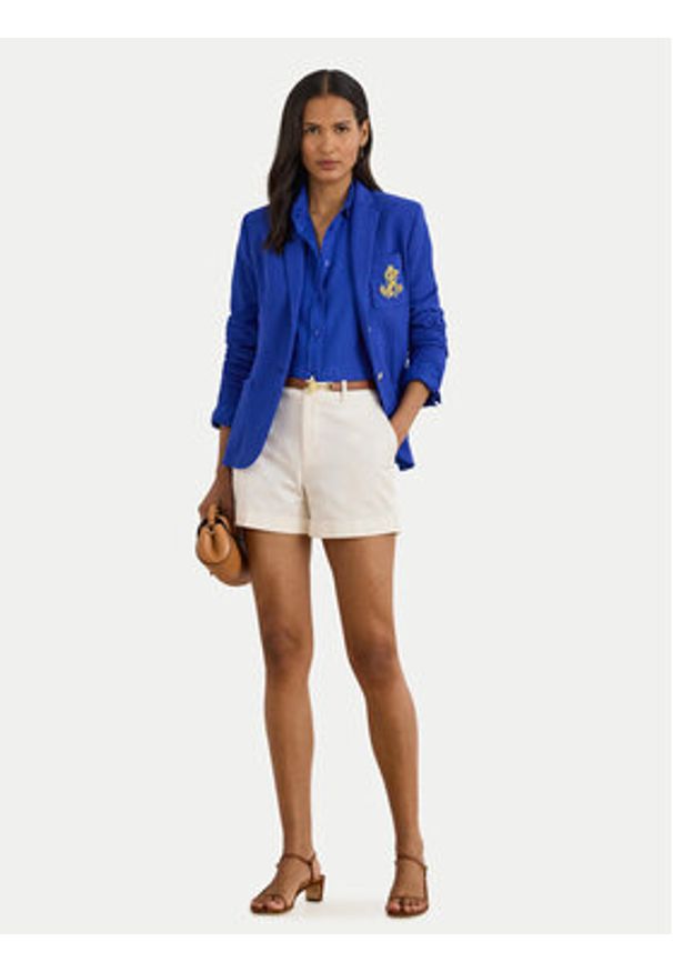 Lauren Ralph Lauren - LAUREN RALPH LAUREN Marynarka 200797305032 Niebieski Slim Fit. Kolor: niebieski. Materiał: bawełna