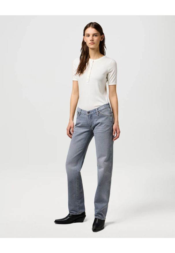 Wrangler - DAMSKA KOSZULKA WRANGLER FEMME KNIT HENLEY WORN WHITE 112370743. Typ kołnierza: typu henley