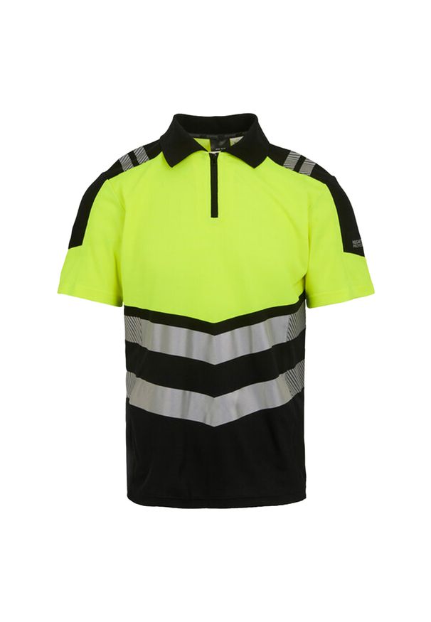 Regatta - Koszulka Polo Męska HiVis. Typ kołnierza: polo. Kolor: żółty, wielokolorowy, czarny