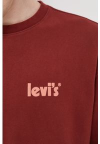 Levi's® - Levi's Bluza męska kolor bordowy gładka. Okazja: na spotkanie biznesowe. Kolor: czerwony. Materiał: dzianina. Wzór: gładki. Styl: biznesowy