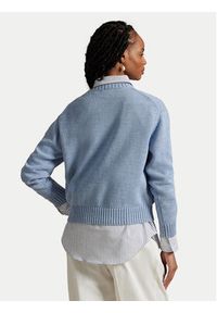 Polo Ralph Lauren Sweter 211965767001 Błękitny Relaxed Fit. Typ kołnierza: polo. Kolor: niebieski. Materiał: bawełna #4
