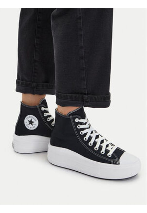 Converse Trampki Chuck Taylor All Star Move Platform 568497C Czarny. Kolor: czarny. Materiał: materiał. Obcas: na platformie