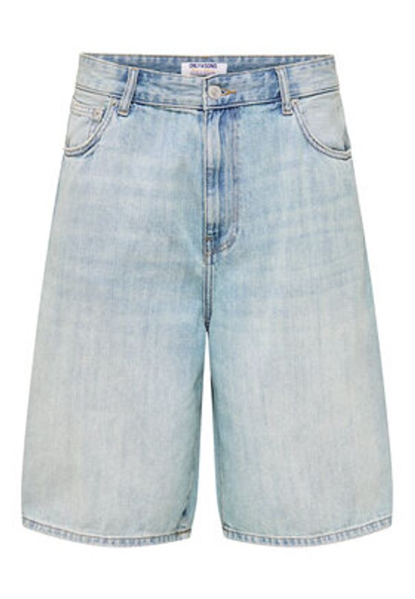 Only & Sons Szorty jeansowe Carl 22032958 Niebieski Balloon Fit. Kolor: niebieski. Materiał: bawełna