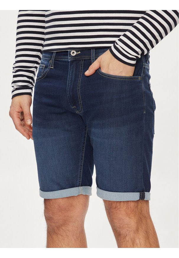 Pepe Jeans Szorty jeansowe Slim Gymdigo Short PM801075DP4 Niebieski Slim Fit. Kolor: niebieski. Materiał: bawełna