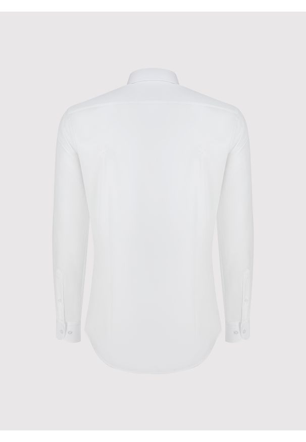 Pako Lorente - PAKO LORENTE – Biała koszula męska z kontrastowym wykończeniem. Kolor: biały. Materiał: bawełna. Długość rękawa: długi rękaw. Długość: długie. Wzór: gładki