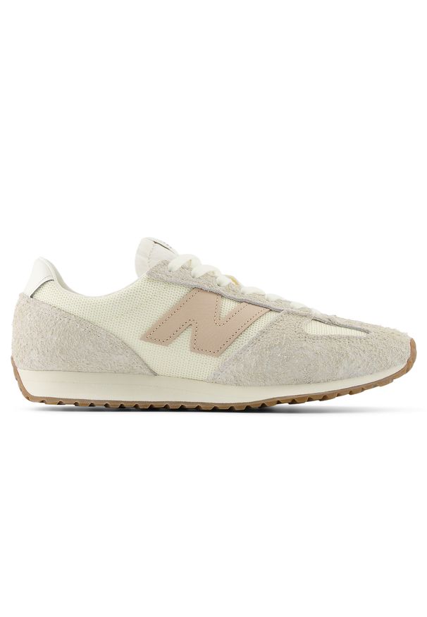 Buty unisex New Balance U471KAA – beżowe. Kolor: beżowy. Materiał: syntetyk, materiał, zamsz. Szerokość cholewki: normalna. Wzór: jodełka. Sezon: lato