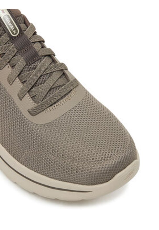 skechers - Skechers Sneakersy Go Walk Arch Fit N-Joy 217078 TPE Szary. Kolor: szary. Materiał: materiał