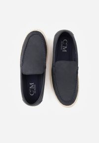 Born2be - Granatowe Półbuty Typu Mokasyny z Plecionką Aigalira. Okazja: na co dzień. Kolor: niebieski. Materiał: jeans. Styl: klasyczny, casual, elegancki #2