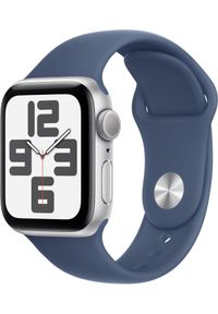 APPLE - Watch Apple Watch SE2 (2024) GPS 40mm Silver Aluminium Case with Sport Band M/L - Denim. Materiał: denim. Styl: sportowy