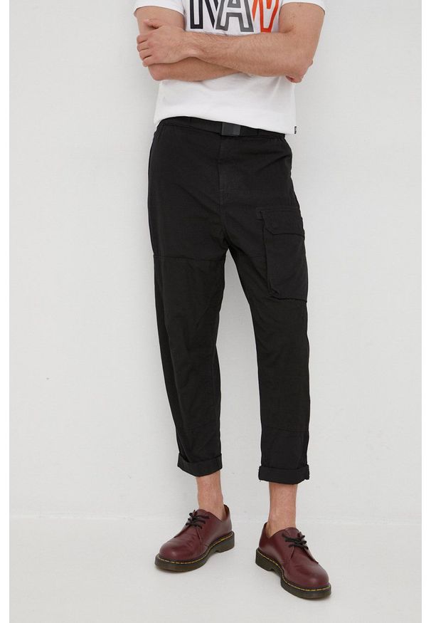 G-Star RAW - G-Star Raw spodnie bawełniane D18958.9669 męskie kolor czarny w fasonie cargo. Kolor: czarny. Materiał: bawełna