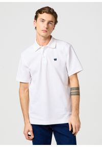 Wrangler - MESKA KOSZULKA POLO WRANGLER POLO SHIRT BRIGHT WHITE 112362386. Typ kołnierza: polo #1