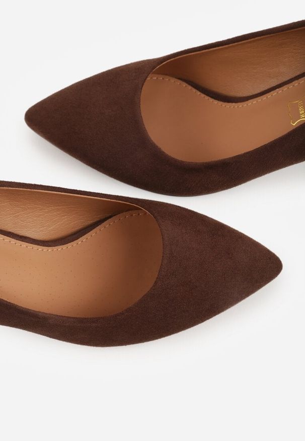 Renee - Brązowe Casualowe Szpilki Vices z Wkładką ze Skóry Naturalnej Cleinae. Okazja: na co dzień. Kolor: brązowy. Materiał: skóra. Obcas: na szpilce. Styl: casual. Wysokość obcasa: średni